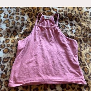 Pink Sleeveless Crop Tank Top